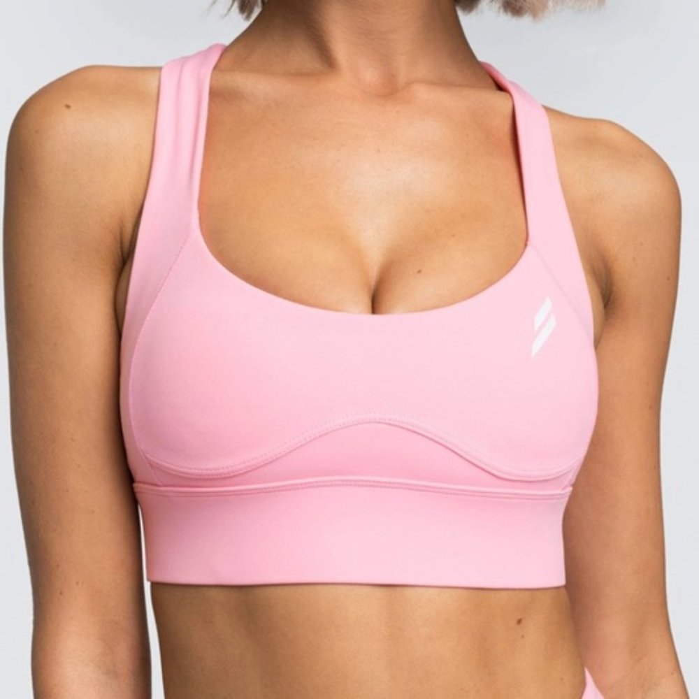 Do You Even Excel Sports Bra Crop Pastel Pink Size Small